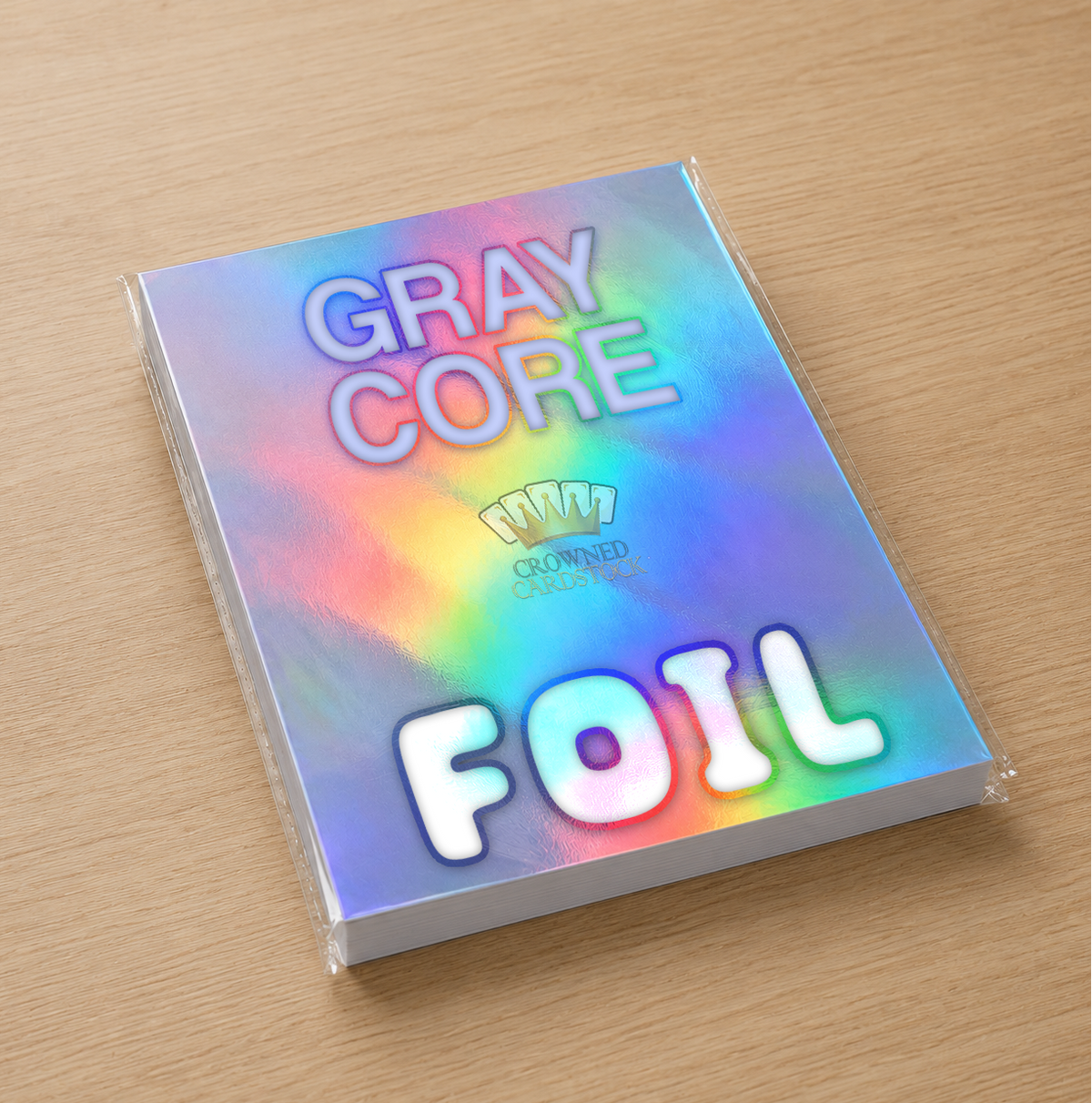 348 GSM / 385 MIC Inkjet Compatible Gray Cored RAINBOW FOIL Proxy Paper (A4) - 20 Pack